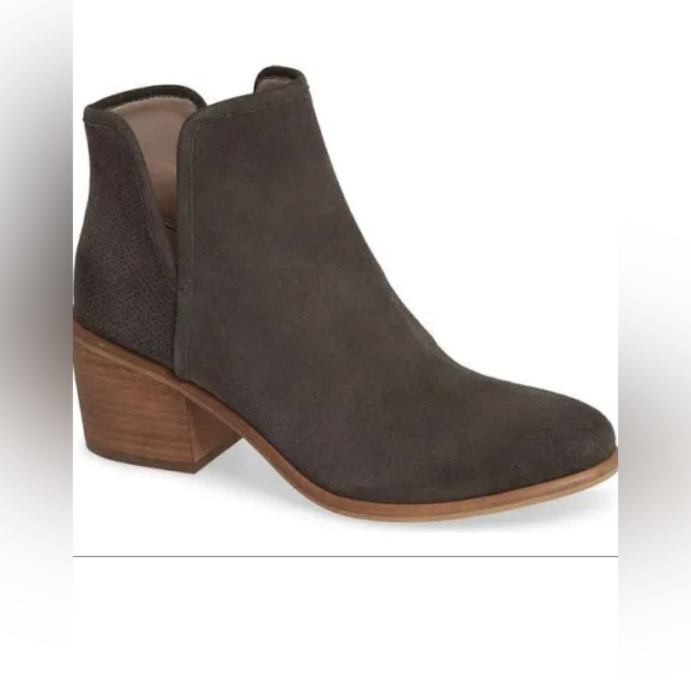 Hinge Women’s Heel Booties - Dark Grey Suede